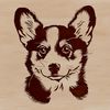 Hand-Drawn Welsh Corgi Portrait A detailed illustration of a Welsh Corgi's head, suitable for digital design projects.