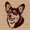 Cute Canine Head Illustration A vector illustration of a Welsh Corgi's head, suitable for digital and print applications.
