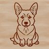 Welsh Corgi Breed Vector Graphic Illustration of a dog breed, featuring a relaxed Welsh Corgi in a seated position.