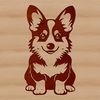 A close-up illustration of a Welsh Corgi sitting on its haunches, with a friendly expression.
