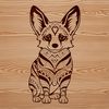 Free Vector Dog Clip Art SVG Image A realistic illustration of a sitting Welsh Corgi breed dog.