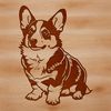 Cutting Edge Dog Design A high-quality digital illustration of a seated Welsh Corgi breed dog, suitable for vector graphics and design purposes.