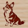 Welsh Corgi Illustration for Cutting Machines A digital illustration of a seated Welsh Corgi, suitable for vector design and cutting machine applications.