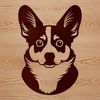 Beautiful Welsh Corgi Head Illustration A Welsh Corgi's head is depicted in this vector illustration.