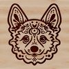 Adorable Welsh Corgi Portrait A digital illustration of a Welsh Corgi's head, depicted in simple yet detailed vector lines.