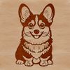 Welsh Corgi Silhouette in Digital Design Vector graphic of a Welsh Corgi sitting pose in high-quality digital design.