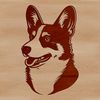 Cute Welsh Corgi Vector A vector illustration of a Welsh Corgi's head, suitable for customization with various design software.