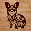 Beautiful Corgi Clip Art Image A sitting dog breed from Wales with distinctive ears and legs, suitable for personal or commercial projects.