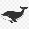 A vector illustration of a whale with detailed features suitable for cutting machines like Cricut or laser cutting.