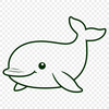A simple whale silhouette designed as a vector graphic suitable for various digital uses.
