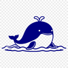 A detailed vector illustration of a whale in silhouette form, suitable for cutting machines and commercial use.