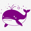 Large marine mammal swimming in the ocean, designed as a vector graphic for cutting machines and digital art.