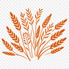 A simple vector illustration of a wheat grain in outline form.