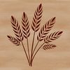 Simple Vector Wheat Design A stylized vector illustration of a single stalk of wheat with simple leaves.