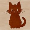 Cartoon Cat Silhouette SVG A cartoon-style illustration of a sitting cat in vector format.