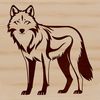 A standing wolf illustrated as a simple vector design.