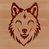 A detailed illustration of a wolf's head, suitable for cutting machine stencils or vector art designs.
