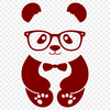 Vector Image of a Panda Wearing Specs A cartoon panda wearing glasses, created as vector art.