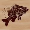 Beautiful Crappie SVG Design A detailed illustration of a freshwater Crappie fish with its scales and fins visible.