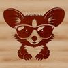 Wildlife Illustration of a Marsupial Possum A marsupial possum wearing trendy sunglasses in a playful illustration.