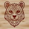 Intricate Bear Head Illustration A detailed illustration of a bear's head with intricate designs, suitable for vector art projects.
