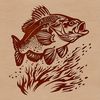 North American Lake Fish Design An illustration of a small freshwater fish, commonly found in North American lakes and rivers.