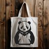 Cute Panda Silhouette Illustration A simple illustration of a black and white panda in a relaxed pose.
