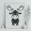 Free Moose Graphic Design SVG graphic of a moose, suitable for cutting machine designs.