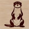 A vector design featuring a wild otter animal.