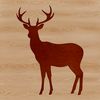 A simple outline illustration of a white-tailed deer in a single color.