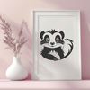 Beautiful Skunk Animal Vector Graphic An illustration of a skunk, a wild animal known for its distinctive odor.