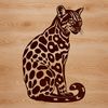Whiskered Feline Vector Art An illustration of a wild animal, recognizable as an ocelot, in vector format.