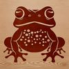 Wild Toad Silhouette A green and brown toad sitting on a lily pad in a natural environment.