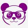 A cute panda wearing stylish glasses in a simple vector design.