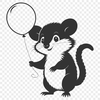 Possum Silhouette Vector Graphic A small, nocturnal marsupial with a pointed snout and prehensile tail, typical of the possum family.