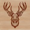 Free SVG Clip Art of an Ornate Deer's Face A detailed illustration of a deer's head with intricate features, suitable for use in graphic design projects.
