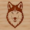 Simplified Wolf Profile Wild animal design featuring a wolf's profile in a simplified vector format.