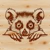 A vector graphic representation of a wild animal, specifically a lemur, designed with precision lines and colors.