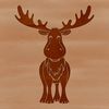 Moose Silhouette An illustration of a moose, a large wild animal native to North America.
