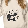 Vector illustration of a realistic panda in a forest habitat, suitable for commercial and personal projects.