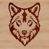 Close-up Wolf Portrait A close-up illustration of a wolf's head with sharp features and textured fur.