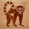 Madagascar Native Primate Illustration A high-resolution illustration of a primate animal native to Madagascar.