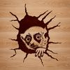 A lemur's head with facial features and fur texture, suitable for vector design projects.