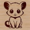 A cartoon style illustration of a possum, suitable for cutting machine designs.