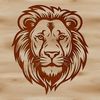 Regal Lion Head SVG Illustration SVG illustration of a majestic lion's head with a golden mane.
