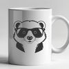 A stylized illustration of a badger wearing glasses, created in vector format.