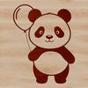 Cute Line Art Panda Illustration A simple line drawing of a wild panda in a playful pose.