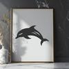 Oceanic Clip Art Design A simple illustration of a dolphin swimming in the ocean, designed as vector art.