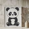Wild Panda Vector Graphics An isolated vector graphic representation of a wild animal, specifically the giant panda species.