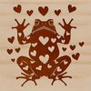 Toad Love Hearts Vector Illustration A cartoon illustration of a toad with love hearts surrounding it.